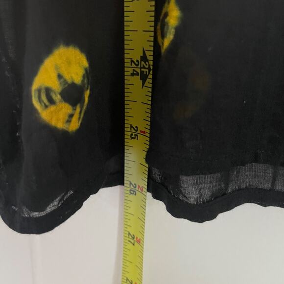 Adini Mirror Embroidered Black Tunic Top S Rayon Cotton Boho Sheer Festival Art - Picture 7 of 8